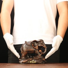 絨沙金大象擺件歐式大象樹脂, 1件, 吉祥旺財木色小號20x135x175cm:如圖所示