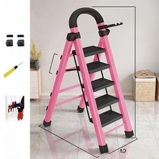 강철 사다리 실내 접이식 계단 캠핑 야외 테이블, 1개, 9. 5단 핑크색 에스컬레이터