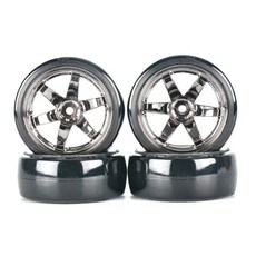 부드러운 드리프트 타이어 어댑터 1/10 RC 모델 자동차 차량 액세서리 사쿠라 D5 YOKOMO 63x26mm 12mm 4 개, B-Silver