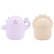 寶寶洗澡玩具 玩水玩具 泡澡玩具 戲水玩具 矽膠玩具, 1個, 泡泡龍+三角龍, 紫色與咖色