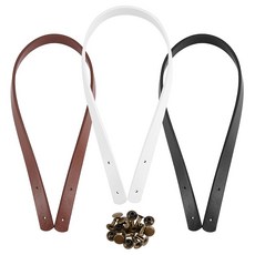 3개 PU 가죽 가방 손잡이 (철제 리벳 포함) 지갑 및 가방 제작 재료 혼합 색상 60x1.85x0.35cm 구멍 크기: 3mm, 혼합색