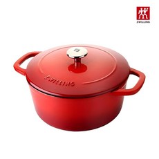 즈윌링 다용도 에나멜 주물 양수냄비 4L, 1개, 24cm, 체리 레드