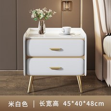 침실서랍장 침대서랍장 안방 예쁜 모던 침실인테리어 데코라인서랍장, 미색45cm수입소나무+석판조리대+극세사가죽
