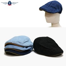 제임스마틴 워싱 진 날개장식 남녀공용 헌팅캡 (JMC19S-WSC02), 블루