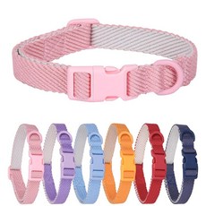 면 강아지 목걸이 플라스틱 안전 버클이 있는 튼튼하고 부드러운 원단 개 목걸이 소형 중형 대형견용 조절 가능한 반려동물 웨딩 칼라, 1개