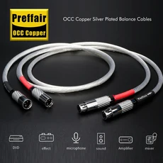 하이파이 오디오 XLR 밸런스드 케이블 OCC 실버 남성-여성 xlr 인터커넥트 와이어 라인 카본 포함, 01 0.5m, 02 XLR Cable X428XR1802