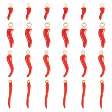 Craftdady 레드 칠리 페퍼 참 합금 에나멜 핫 댕글 펜던트 작은 채소 음식 주얼리 제작용 DIY 목걸이 팔찌 용품 에나멜 보석 없음 164563