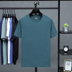 L-8XL 大尺碼男生冰絲短袖T恤 - 運動排汗速乾涼感透氣健身衣