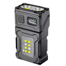 휴대용 충전식 고휘도 LED 자석 작업등 손전등 듀얼 광원 회전 가능, 1개