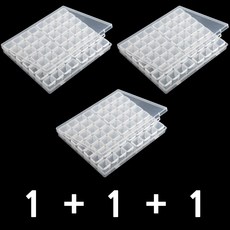 에일렌 다용도 비즈 보관함 케이스 56칸 3개, 투명