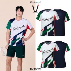테크니스트 배드민턴 티셔츠 반팔 상의 화이트 그린 레드 TNT5526 남성 여성