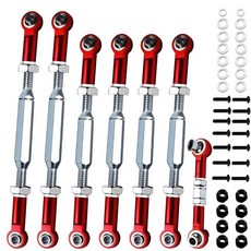 2026 스테인리스 스틸 턴버클 스페이서가 있는 88-108mm 타이 로드 1/10 Traxxas 슬래시 4X4/2WD Rustler 2WD 스탬피드 VXL Rustl, 스테인리스 스틸 및 레드