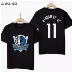 JIWAI 達拉斯獨行俠隊 Hardaway Jr. 11號 籃球 T-Shirt, 1個, 1個裝, 純棉半袖體恤