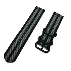 호환 18mm 20mm 22mm 24mm 나일론 패브릭 시계 밴드 스포츠 스트랩 갤럭시 시계 3 밴드 Amazfit GTR GTS Huawei GT2, Black Grey, [00] Black Grey