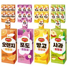 델몬트 (오렌지x8 포도x8 사과x8 망고x8)4종혼합 190mlX32팩, 1.오렌지x8 포도x8 사과x8 망고x8, 190ml, 1세트