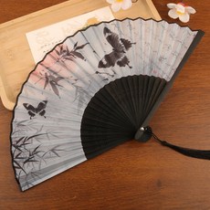 VANLUEE 摺疊 旗袍 夏季 穿搭, 1個, 破曉黑杆:如圖