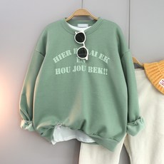 달콩 여성 빅사이즈 기모맨투맨 바비발포나염오버핏맨투맨(기모)