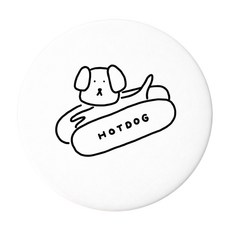 oood 미니손거울 원형 휴대용 거울, 화이트, 2개, HOTDOG