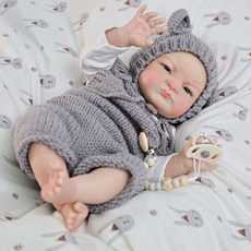 22寸撅嘴仿真嬰兒娃娃寵物人偶公仔兒童過家家禮物品重生娃娃, 55cm22寸布身高彩畫發, 1個