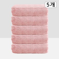 Craftsy 극세사 호텔 수건 40수 고흡수력 먼지없는 속건 타올 세면타월, 5개, 분홍색