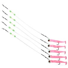 [낚핑TV] 13g지그헤드/3.5인치웜/고강도코팅강선30cm/5.2mm고축광튜브 /4mm케미/원탑 갈치루어채비., 1세트, 5개입