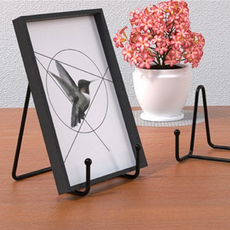 사진 액자 받침대 다용도 철제 거치대 전시대 - 중형, 1개, 블랙