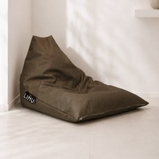 LINU 리누 가죽빈백 1인용 빈백소파 빈티지레더 방수 이지클린 EPP, 빈백, 카카오