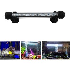 7.5인치 LED 수족관 조명 4W 어항 수중 잠수정 크리스탈 유리 9.2피트2.8m 길이 와이어 흰색, 11.5 inch