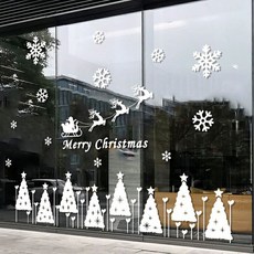 [NEW 디자인] 크리스마스 스티커 대형 창문 스티커 크리스마스 윈도우 스티커 눈사람 설경 장식 소품-XMSK502, 3번 옵션