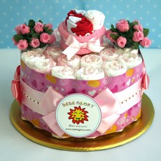 하기스 기저귀 출산 산모 50일 100일 첫생일 아가 축하 아기엄마선물 케이크, 여아용, 20개