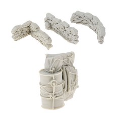 shangren WWII 군인 장면 액세서리 수지 그림 도색되지 않은 오일 드럼 및 캔버스 가방, 설명, 보이는 그림으로, 1개