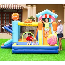 小果子*台灣現貨速發* 冰棒商店充氣城堡氣墊彈力跳床，中大型兒童遊樂園設備, 1個