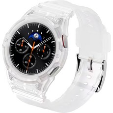 쿠산 갤럭시워치 스트랩 케이스 일체형 8 7 6 5 4 플렉서블 아머, 반투명