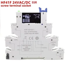 41F-1Z-C2-1 HF41F 24-ZS 12-ZS 1CO 슬림/SSR 릴레이 마운트 LED 보호 회로가있는 스크류 소켓 웨이퍼 릴레이 5V 12V 24V 230V, 규격 없음, 24V 1CO 6A Screw