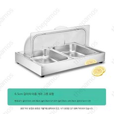 뷔페 냉장 디저트 스시 냉장고 미니 디스플레이 베이커리 해산물 회 진열장 얼음 투명 스텐 레스토랑, B_뚜껑 전시대 이중 격자 깊은 그릇