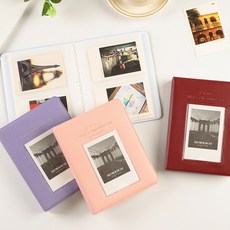 폴라로이드 호환 미니 포토앨범 티켓북 포토카드 바인더 64장 수납북, 04미니앨범-핑크, 상세페이지참조