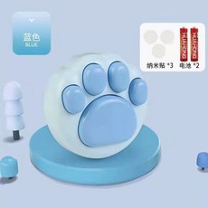 摸高神器跳高語音計數器 兒童助長身高訓練器材 跳高鍛鍊, 1個, 貓爪計數器【藍】送電池+納米貼