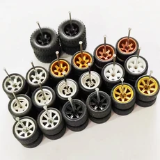 10 세트 11mm/12mm/13mm/14mm 1/64 합금 자동차 바퀴 HW/성냥갑/Domeka 용 고무 타이어 1:64 다이 캐스트, 09 mix set U