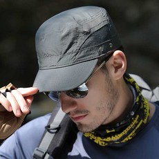 男款成人登山夏季軍帽防紫外線輕量網眼