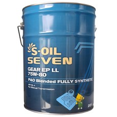 에스오일 세븐 기어 EP LL PAO 75W80 20L 상용차 ZF 12단 자동화 변속기 및 16단 수동 미션오일 ZF 01L 02L 16K 100% 합성유 (볼보 MAN 이베코), 1개