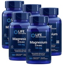라이프 익스텐션 마그네슘 시트레이트 100mg 캡슐 Life Extension Magnesium Citrate, 180정, 5개
