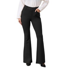 VIMPEP 여성용 클래식 요가 드레스 팬츠 하이라이즈 플레어 소프트 필 풀온 작업 요가 팬츠 비즈니스 사무실 업무용 2102 네이비 블루 XXL 118570