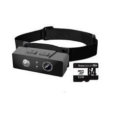 頭戴式智能感應攝影機 1080P高清錄影 LED燈 揮手感應 45°角度調節, 黑色, 主品加購64G