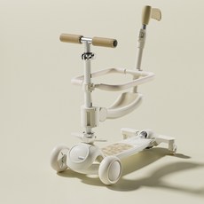 DIU 兒童新款五合一滑板車多功能滑滑溜溜車1-7歲男女孩玩具車米高車, 1個, 米+音樂燈光+悍馬閃光輪+頂配五合一+車筐包包