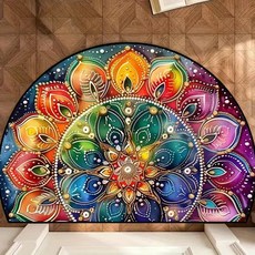 보헤미안 스타일 반원형 카펫 만다라 인쇄 거실 침실 주방 입구 장식