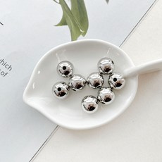 헤세드 NEW) 실버 구슬비즈 악세사리구슬 팔찌재료(10g), 10개