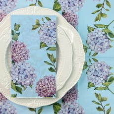 오릴리 파티 플라워 디자인 냅킨 워터리블루 40cm 25cm, S 25cm