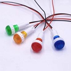 빨간색 녹색 노란색 신호 표시등 램프 10mm 스레드 19cm 길이 케이블 12V 24V 220V 380V XD10 6 10, Yellow 220V