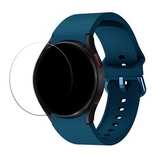 스페이스쉴드 갤럭시워치 7 6 5 4 40mm 호환 스트릿 실리콘 밴드 스트랩 22color + TPU 필름 1매, 다크블루, 1개