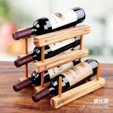 DIY 지효와인랙 우드 가능 4개에 원목 와인홀더 술 가정용 2병 보관함 원목색, 1개, J. 와인 4병 수납